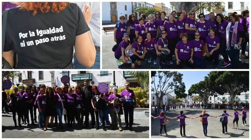 Mosaico de fotos del paro femenino (Foto TA)