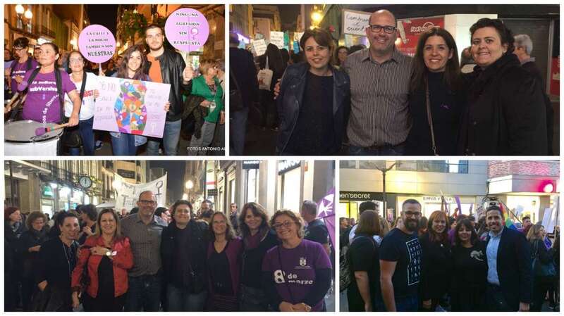 Una de las pancartas de la manifestación de esta tarde-noche en la capital grancanaria (Foto Antonio Alí)
