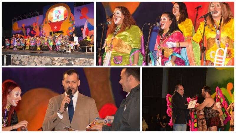 Mosaico de fotos el encuentro murguero de esta noche (Foto TA)