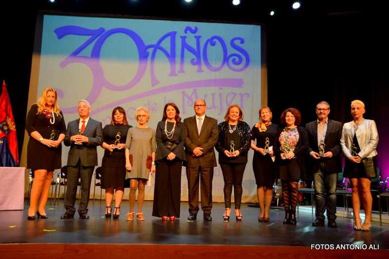 Imagen de los homenajeados en la jornada de ayer (Foto Antonio Alí)