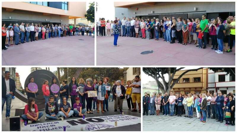 Decenas de personas se sumaron al minuto de silencio que esta tarde-noche se celebró en Lomo Magullo (Foto Antonio Alí)