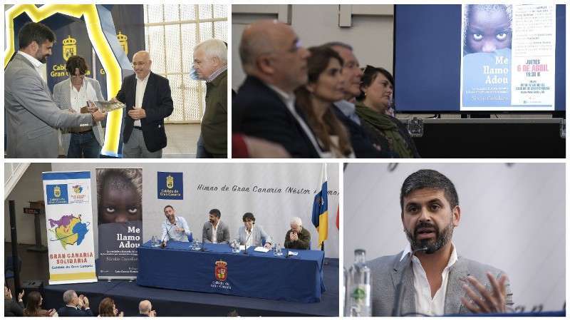 La presentación del libro tuvo lugar esta tarde en el patio interior del Cabildo grancanario (Foto TA)