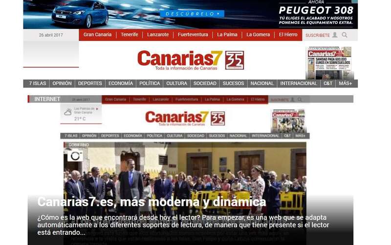 Portada de la edición digital de C7 (Foto TA)