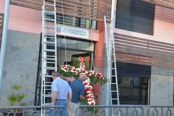 Enramado de la Cruz en El Roque Azucarero de Telde (Foto Francisco Javier Santana)
