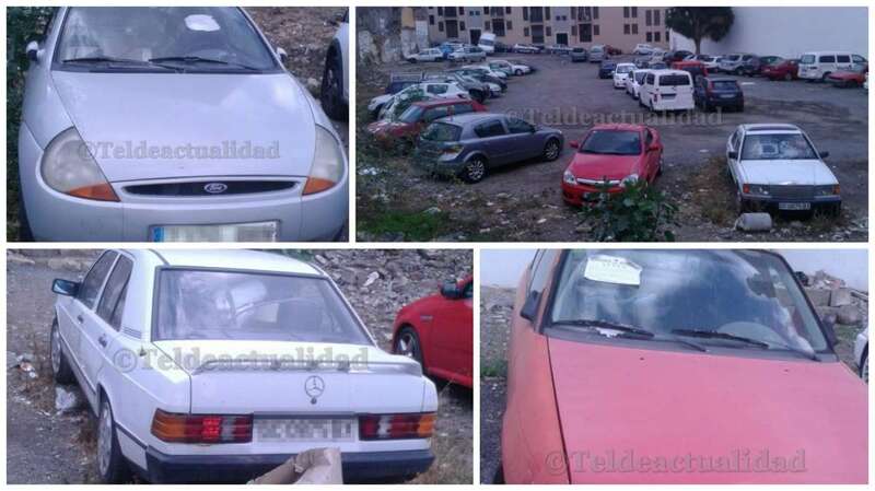Coches están abandonados en el solar de Los Llanos (Foto TA)