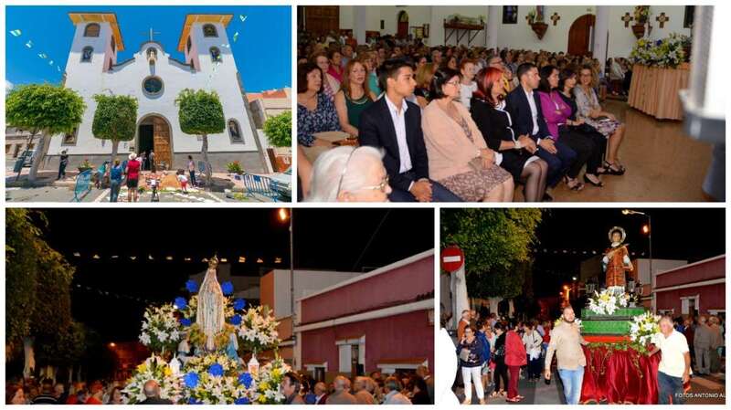 Momentos de la misa y procesión de El Calero (Foto Antonio Alí y TA)