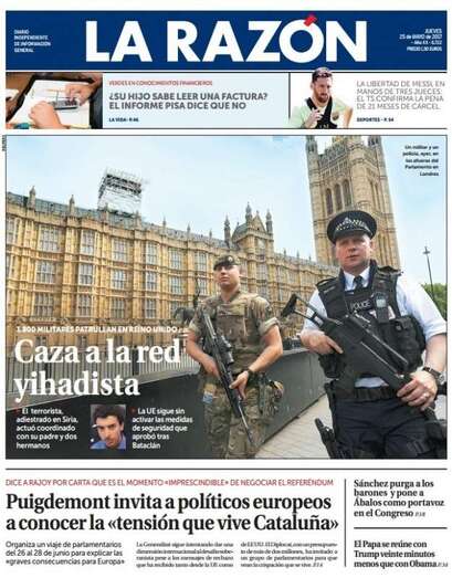 Portada del diario la razón para este jueves, 25 de mayo (Foto TA)