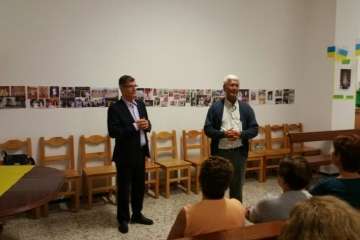 Charla del cronista de Telde en El Calero (Foto TA)