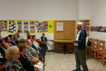 Charla del cronista de Telde en El Calero (Foto TA)