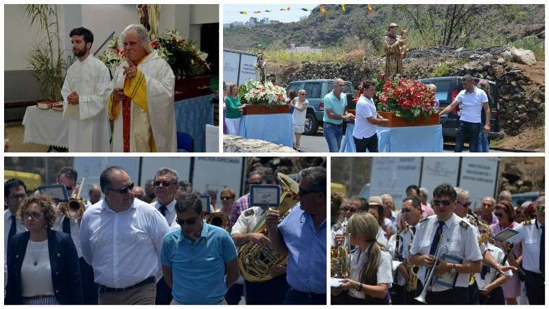 Momentos de la misa y procesión de este domingo en Arenales (Foto TA)