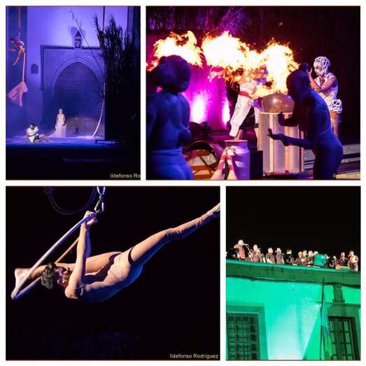 Diferentes momentos del espectáculo de anoche (Foto TA)