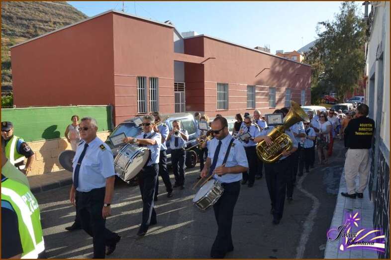 Archivo. La Banda Municipal de Telde, en la procesión en Hornos del Rey del pasado año (Foto TA)