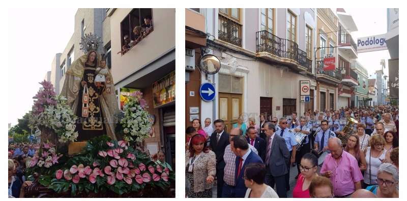 La Banda Municipal de Música en la procesión de Los Llanos (Foto TA)