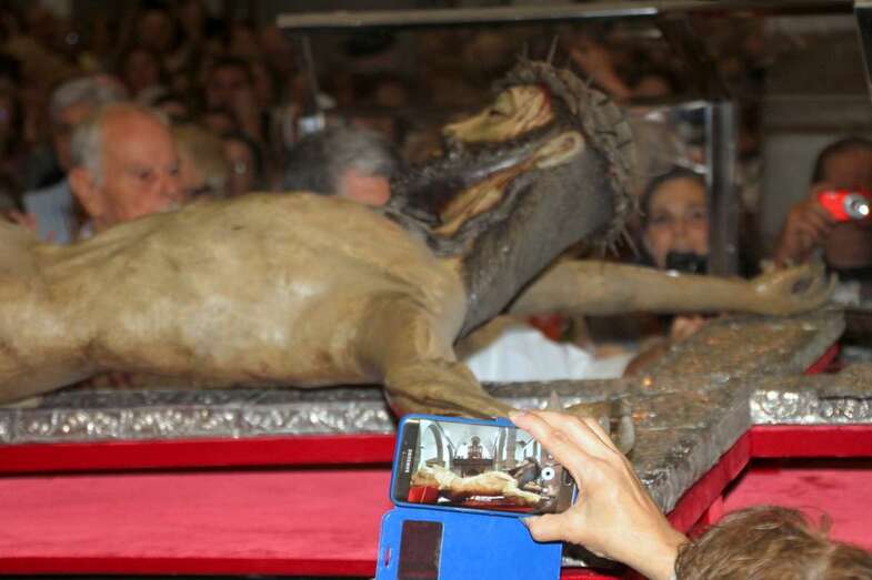 Momento de la Bajada de este año (Foto Jesús Ruiz Mesa)