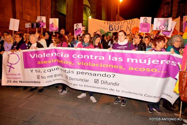 Archivo. Marcha contra la violencia de las mujeres en la capital grancanaria en noviembre de 2016 (Foto TA)