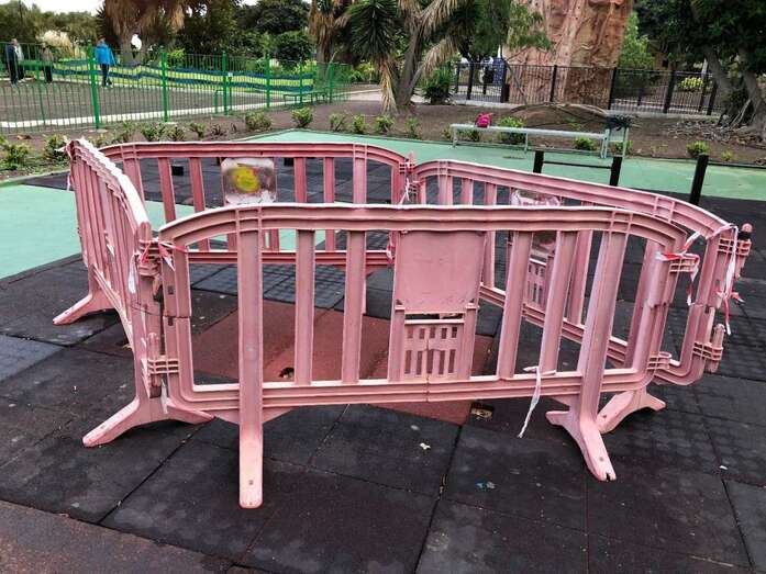 Imagen de la zona reservada a la calistenia en el parque de San Juan (Foto TA)