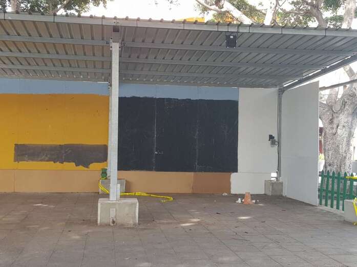 Estructura del Belén de Los Llanos que se usará el sábado para el festival folclórico (Foto TA)