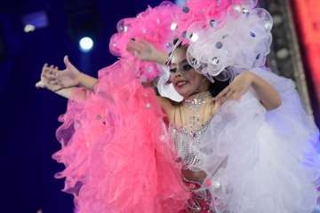 Los Diamantes, de Telde, primer premio de comparsas infantiles del Carnaval capitalino (Foto Tony Hernández/LPA Carnaval y TA)