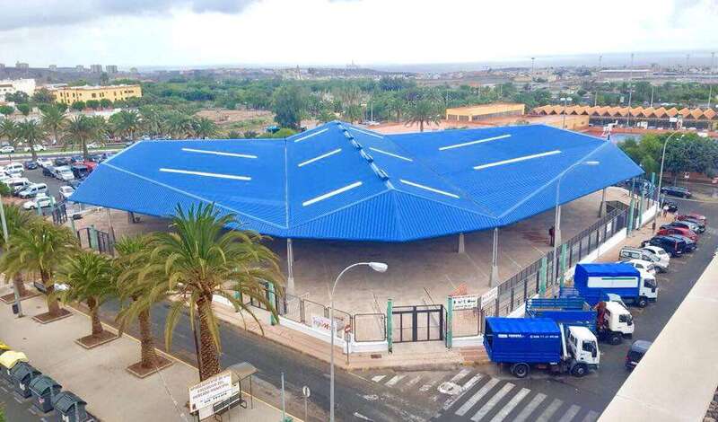 Vista aérea del espacio polivalente de Narea (Foto TA)