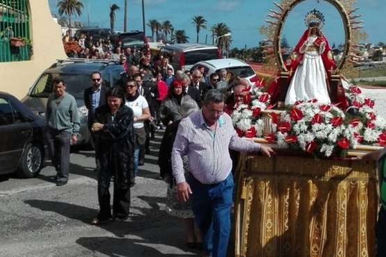 Procesión religiosa de La Candelaría por Tara-Telde (Foto Carmelo Santana Suárez)