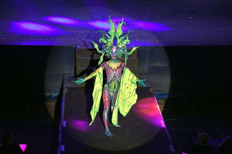 Nelson Rodríguez la fantasía del maquillador Nauzet Afonso (Foto TA)