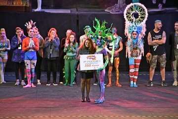 Nauzet Afonso, tercer premio del concurso de Maquillaje Corporal del Carnaval de Mogán (Foto TA)