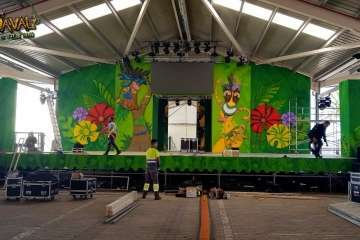 Montaje del escenario y pregón de las fiestas del Carnaval 2018 de Telde (Foto TA y Francisco Javier Santana)