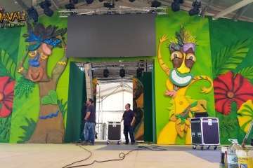 Montaje del escenario y pregón de las fiestas del Carnaval 2018 de Telde (Foto TA y Francisco Javier Santana)