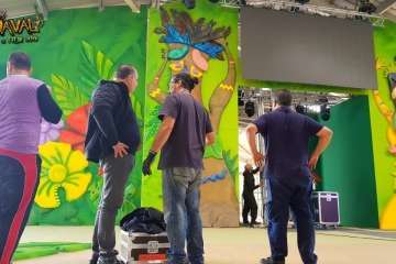 Montaje del escenario y pregón de las fiestas del Carnaval 2018 de Telde (Foto TA y Francisco Javier Santana)