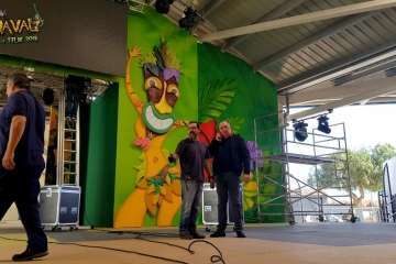 Montaje del escenario y pregón de las fiestas del Carnaval 2018 de Telde (Foto TA y Francisco Javier Santana)