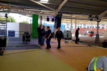 Montaje del escenario y pregón de las fiestas del Carnaval 2018 de Telde (Foto TA y Francisco Javier Santana)