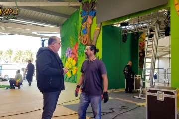 Montaje del escenario y pregón de las fiestas del Carnaval 2018 de Telde (Foto TA y Francisco Javier Santana)