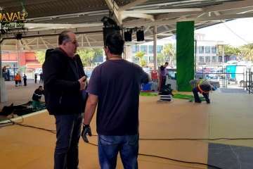 Montaje del escenario y pregón de las fiestas del Carnaval 2018 de Telde (Foto TA y Francisco Javier Santana)