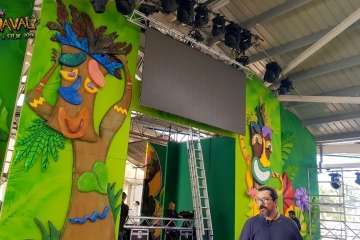 Montaje del escenario y pregón de las fiestas del Carnaval 2018 de Telde (Foto TA y Francisco Javier Santana)