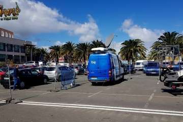 Montaje del escenario y pregón de las fiestas del Carnaval 2018 de Telde (Foto TA y Francisco Javier Santana)