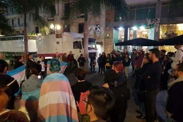 Gregorio Viera, en las concentraciones en recuerdo del joven Ekai (Foto TA)