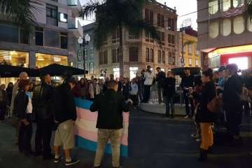 Gregorio Viera, en las concentraciones en recuerdo del joven Ekai (Foto TA)