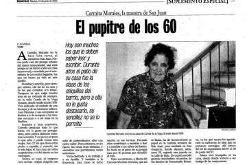 Enrevista realizada por Carmelo Ojeda a Carmita Morales con motivo del Suplemento Especial de las Fiestas de San Juan de 2003 de Canarias7 (Foto captada por TA)