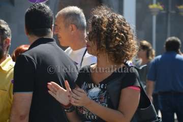 Concentración feminista en San Juan (Foto TA)