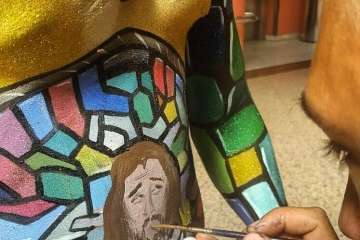 Nauzet Afonso triunfa también en un concurso de Body Painting del sur de la Isla (Foto TA)