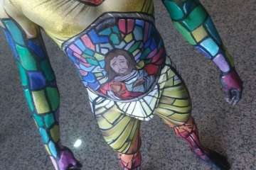 Nauzet Afonso triunfa también en un concurso de Body Painting del sur de la Isla (Foto TA)