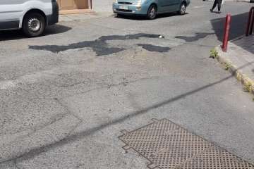 Malestar vecinal en Jinámar por el rebacheo de la calle de Salamanca (Foto TA)