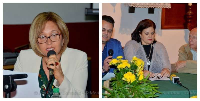 Las pregoneras de las fiestas de Lomo Blanco y Caserones Bajos-Cendro (Foto Francisco Javier Santana)