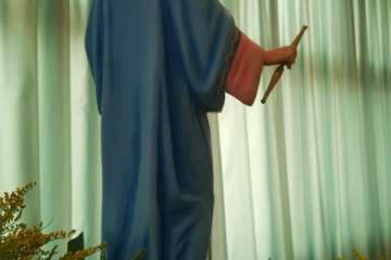 Talla pequeña de María Auxiliadora que saldrá en la procesión del Rosario de la Aurora este 254 de mayo en Telde (Foto Francisco Javier Santana)