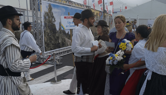 La Federación de Colectivos de Telde promocionó la Traída del Agua en las instalaciones de Spar en El Goro (Foto TA)