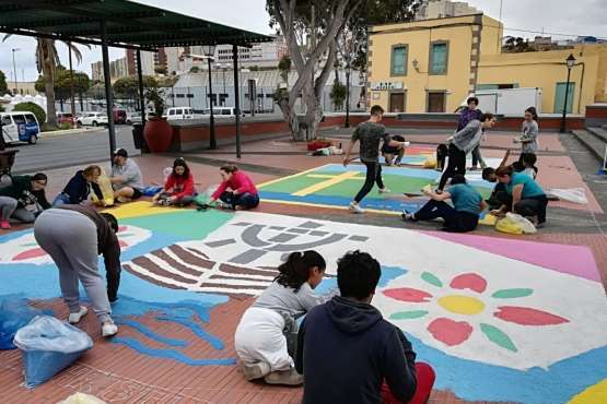  El casco antiguo de Jinámar vive la tradición de las alfombras del Corpus (Foto TA)