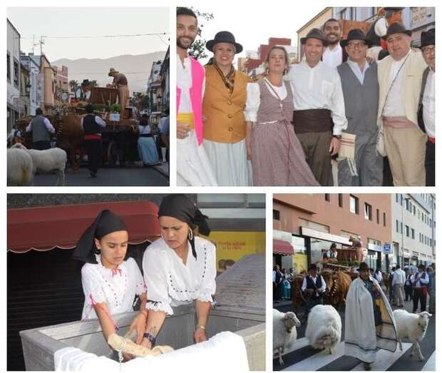 Mosaico de imágenes de la romería de esta tarde-noche (Foto TA)