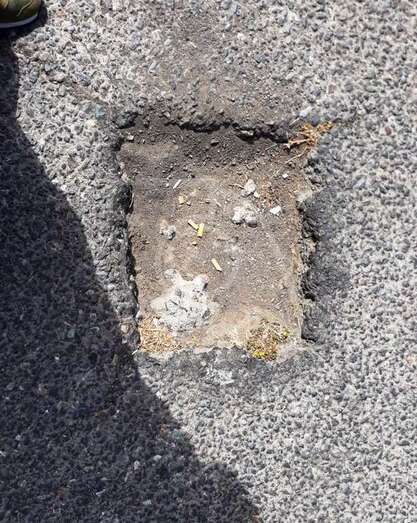 Socavón traicionero en El Calero Alto (Foto TA)