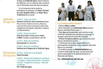 Programa de las fiestas de Lomo Magullo (Foto TA)