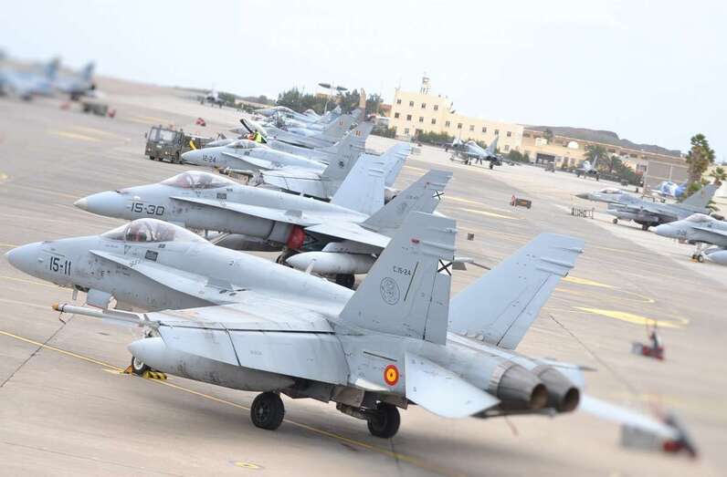 Imagen de unas maniobras militares en Gando (Foto TA)